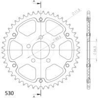 Stealth-Kettenrad Supersprox 530/42Z silber 37081V42