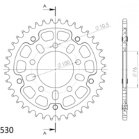 Stealth-Rear Sprocket / Chain Wheel Supersprox 530/36t black 37090K36