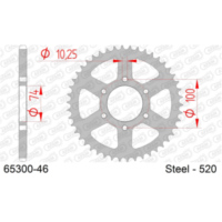 Steel Chain Wheel - Rear Sprocket AFAM 520 - 40t SILVER 4420340