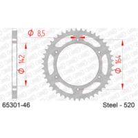 Steel Chain Wheel - Rear Sprocket AFAM 520 - 41t SILVER 4420341