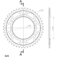 Steel-Rear Sprocket / Chain Wheel Supersprox 525/43t black 44501-43
