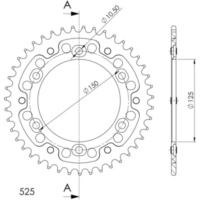 Stealth-Rear Sprocket / Chain Wheel Supersprox 525/41t gold 44501S41