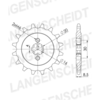 Steel-Rear Sprocket / Chain Wheel Supersprox 530/44t black 44600-44