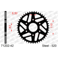 Steel Chain Wheel - Rear Sprocket AFAM 530 - 46t SILVER 4460146