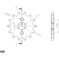 Front Sprocket Supersprox 420/17t 49101-17