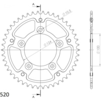 Stealth-Rear Sprocket / Chain Wheel Supersprox 520/47t silver 50613V47