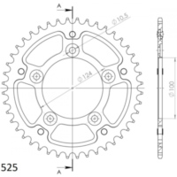 Stealth-Rear Sprocket / Chain Wheel Supersprox 525/48t gold 50614S48