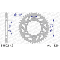 Alu Chain Wheel - Rear Sprocket AFAM 520 - 42t Gun Metal 5160242