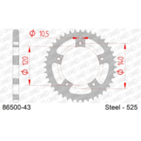 Alu Chain Wheel - Rear Sprocket AFAM 520 - 46t Gun Metal 5160246