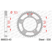 Alu Chain Wheel - Rear Sprocket AFAM 525 - 42t for PCD Gun Metal 5160842