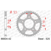 Alu-Kettenrad AFAM 525 - 43Z Gun Metal 5160943