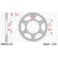 Alu Chain Wheel - Rear Sprocket AFAM 525 - 41t Gun Metal 5161241