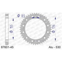 Alu Chain Wheel - Rear Sprocket AFAM 525 - 41t for PCD Gun Metal 5180341