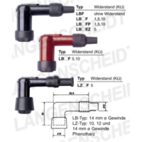 Spark plug connector NGK LB05F-R