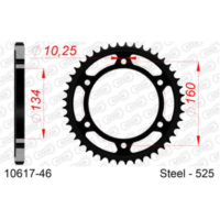 Steel Chain Wheel - Rear Sprocket AFAM 530 - 46t BLACK 1061646