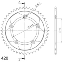 Steel-Rear Sprocket / Chain Wheel Supersprox 420/49t black 71101-49