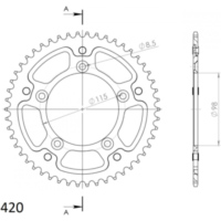 Stealth-Rear Sprocket / Chain Wheel Supersprox 420/46t black