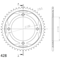 Steel-Rear Sprocket / Chain Wheel Supersprox 428/50t black 71200-50