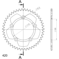 Alu-Rear Sprocket / Chain Wheel Supersprox 420/45t orange