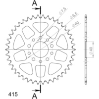 Alu-Rear Sprocket / Chain Wheel Supersprox 415/41t orange