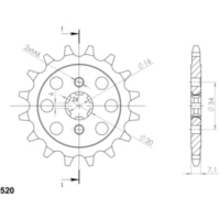 Front Sprocket Supersprox 520/12t 73205-12