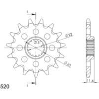 Front Sprocket 520/15t 73303A15