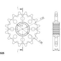 Front Sprocket Supersprox 525/15t 73400-15