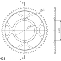 Steel-Rear Sprocket / Chain Wheel Supersprox 428/54t black 92240-54