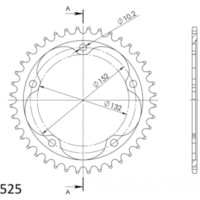 Stahl-Kettenrad Supersprox 525/39Z schwarz 92836-39