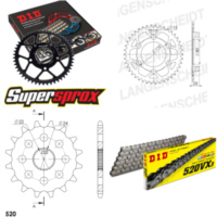 Kettensatz Stahl für: APRILIA AF1 125 Sintesi 88-90 16-37-106 DID520VX3 Clip