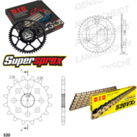 Chain Kit - Steel - for: APRILIA AF1 125 Sintesi 88-90 16-37-106 DID520VX3(G&B) Clip