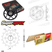 Chain Kit - Steel - for: APRILIA AF1 125 Europa 90-91/AF1 125 16-38-108 DID520ERT2(G&G) Clip