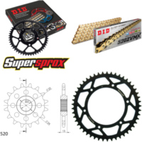 Kettensatz Stahl für: APRILIA Moto 6.5 Starck 95-00 16-49-108 DID520ZVM-X(G&G) Niet