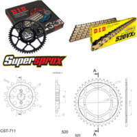 Chain Kit - Steel - for: CAGIVA Blues 125 88-95 14-39-104 DID520VX3(G&B) Clip