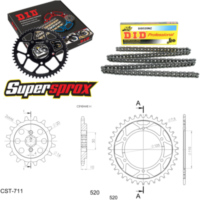 Chain Kit - Steel - for: CAGIVA Freccia C10R 88-88 14-39-112 DID520NZ Clip