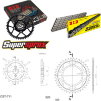 Chain Kit - Steel - for: CAGIVA Freccia C10R 88-88 14-39-112 DID520VX3 Clip