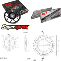 Chain Kit - Steel - for: CAGIVA Freccia C10R 88-88 14-39-112 DID520ZVM-X endless