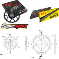 Kettensatz Stahl für: HONDA MTX80 R2 87-87 15-45-126 DID428VX Clip