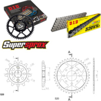 Kettensatz Stahl für: HONDA CA125 Rebel 95-00 13-39-112 DID520VX3 Clip