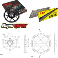 Chain Kit - Steel - for: HONDA MTX200 RW 83-88 13-42-104 DID520VX3 endless
