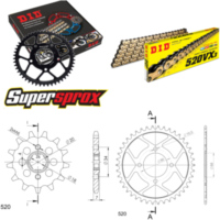 Kettensatz Stahl für: HONDA MTX200 RW 83-88 13-42-104 DID520VX3(G&B) Clip