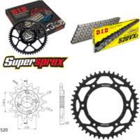 Chain Kit - Steel - for: HONDA XR650 L [US] 93-96 15-45-114 DID520VX3 Clip