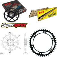 Chain Kit - Steel - for: HONDA VFR800F ABS 14-/VFR800 X Crossr 16-43-110 DID525VX3(G&B) rivet