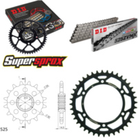 Kettensatz Stahl für: HONDA RVF750 R 94-98 17-40-108 DID525ZVM-X Niet