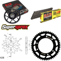 Kettensatz Stahl für: DERBI Senda 125 SM /Baja 04-14 17-50-138 DID428HD Clip
