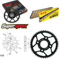 Chain Kit - Steel - for: YAMAHA SR125 /SE 92-02 14-49-120 DID428VX(G&B) Clip