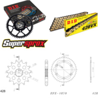 Chain Kit - Steel - for: YAMAHA TZR125 /R [J] 93-99 16-46-140 DID428VX(G&B) Clip