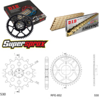 Kettensatz Stahl für: YAMAHA RD250 LC 80-83 16-41-102 DID530ZVM-X(G&G) Niet