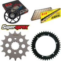 Chain Kit - Steel - for: YAMAHA SR500 78-90/SR500 Trommelbrem 16-42-102 DID530VX3(G&B) rivet