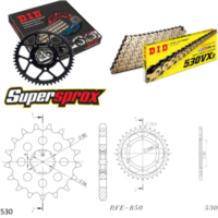 Chain Kit - Steel - for: YAMAHA XS650 73-76/XS650 /SE 77-84 17-33-104 DID530VX3(G&B) rivet